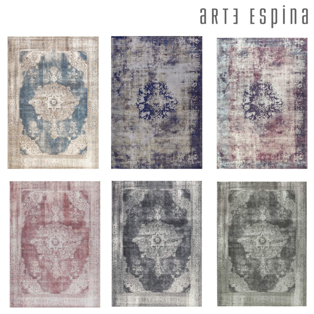 Arte Espina Rug Vintage Pattern Used Look Design Beige Grey Blue 75X150cm 
